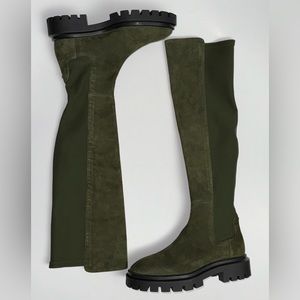 STUART WEITZMAN Ultralug Over the knee City Boots Green Women’s size 5 $850